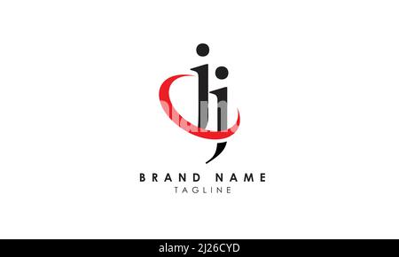 Alphabet letters Initials Monogram logo IJ, JI, I and J Stock Vector