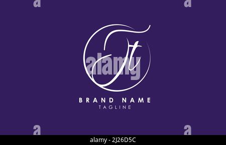 Alphabet letters Initials Monogram logo FT, TF, F and T Stock Vector