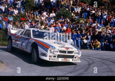 Attilio Bettega (ITA) Maurizio Perissinot (ITA) Lancia Rally 037 GrB Martini Racing Stock Photo