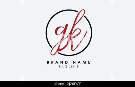 Alphabet letters Initials Monogram logo GK, KG, G and K Stock Vector