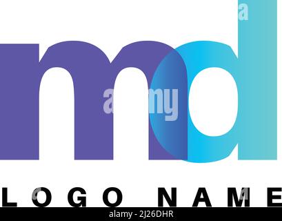Alphabet letters Initials Monogram logo DM, MD, M and D Stock Vector