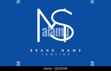 Alphabet letters Initials Monogram logo SM, MS, M and S Stock Vector