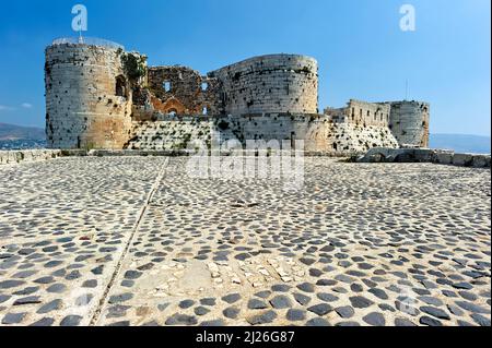 Syria. Krak des Chevaliers crusaders castle Stock Photo