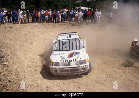 Ari Vatanen (FIN) Terry Harryman (GBR) Peugeot 205 Turbo 16 GrB Peugeot Talbot Sport Stock Photo