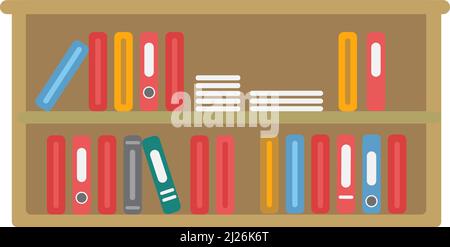 Shelves with document folders. Paper archive cabinet Stock Vector