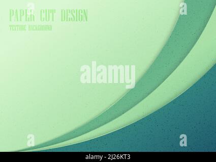Abstract gradient green and yellow template design paper cut. Artwork decorative style of minimal background. Illustration vector Stock Vector