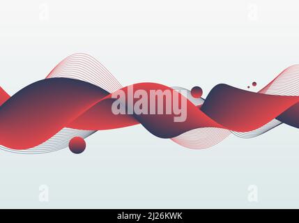 Abstract futuristic stripe line pattern wavy tech template. Overlapping with wavy lines pattern style art background. Illustration vector Stock Vector