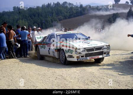 Dario Cerrato (ITA) Giuseppe Geppi Cerri (ITA) Lancia Rally 037 GrB Jolly Club Totip Stock Photo