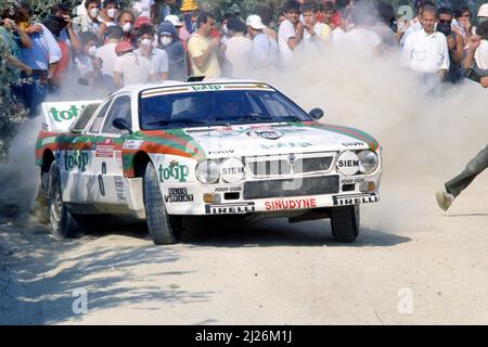 Dario Cerrato (ITA) Giuseppe Geppi Cerri (ITA) Lancia Rally 037 GrB Jolly Club Totip Stock Photo