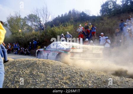 Dario Cerrato (ITA) Giuseppe Geppi Cerri (ITA) Lancia Rally 037 GrB Jolly Club Totip Stock Photo