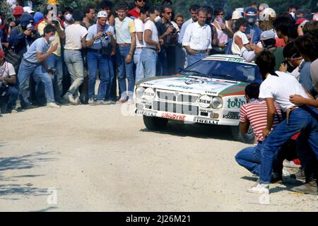 Dario Cerrato (ITA) Giuseppe Geppi Cerri (ITA) Lancia Rally 037 GrB Jolly Club Totip Stock Photo