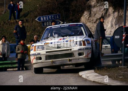 Andrea Zanussi (ITA) Paolo Poppi Amati (ITA) Peugeot 205 T16 GrB Peugeot Talbot Sport Italia Stock Photo