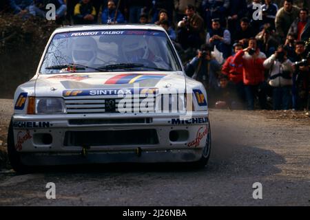 Andrea Zanussi (ITA) Paolo Poppi Amati (ITA) Peugeot 205 T16 GrB Peugeot Talbot Sport Italia Stock Photo