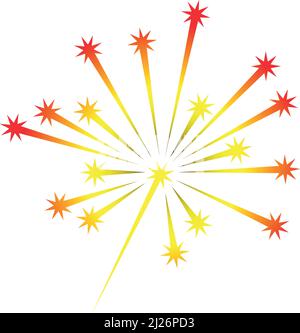 Party firework. Star sparkle. Shiny holiday celebration Stock Vector