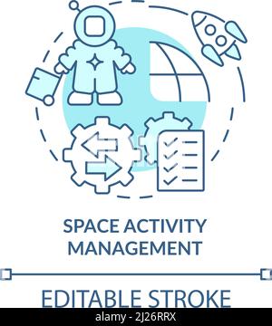 Space activity management turquoise concept icon Stock Vector