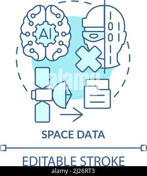 Space data turquoise concept icon Stock Vector