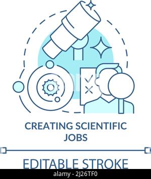 Creating scientific jobs turquoise concept icon Stock Vector