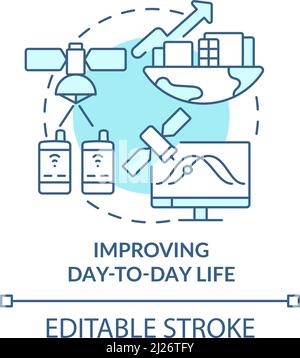 Improving day to day life turquoise concept icon Stock Vector