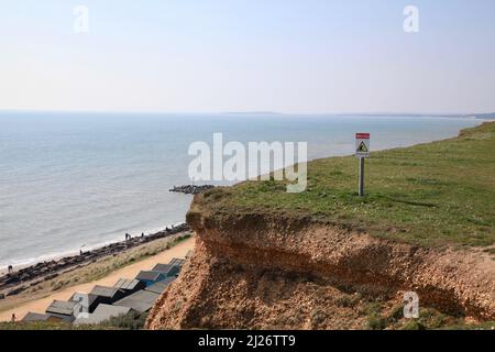 Barton on Sea coastal erosion Stock Photo