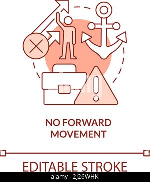 No forward movement red concept icon Stock Vector