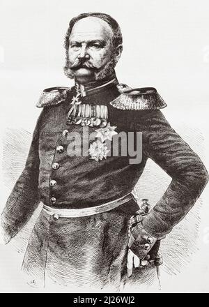 William I, Wilhelm Friedrich Ludwig, 1797 - 1888. King of Prussia and First German Emperor.  From L'Univers Illustre, published Paris, 1859 Stock Photo
