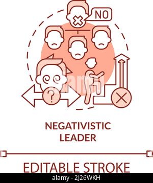 Negativistic leader red concept icon Stock Vector