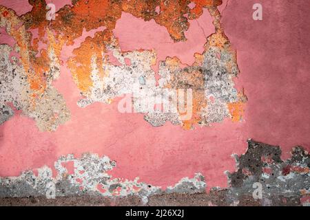 Texture map. Worn, plaster and paint peeled off. concrete blank wall. Texture map. Background. Copy Space Stock Photo
