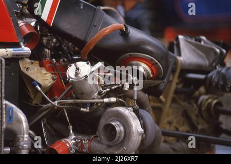 Ferrari F186 Turbo Engine Stock Photo