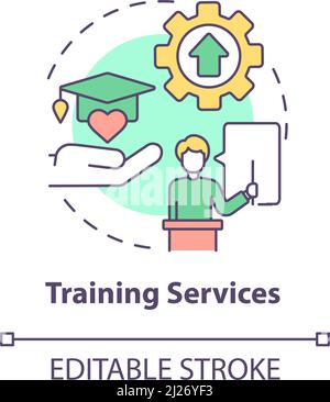 Training services concept icon Stock Vector