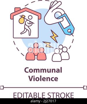 Communal violence concept icon Stock Vector