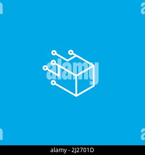 Box and Technology logo or icon design Stock Vector