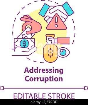 Addressing corruption concept icon Stock Vector