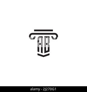 Column and Letter AB logo or icon design Stock Vector