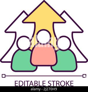 Population growth RGB color icon Stock Vector