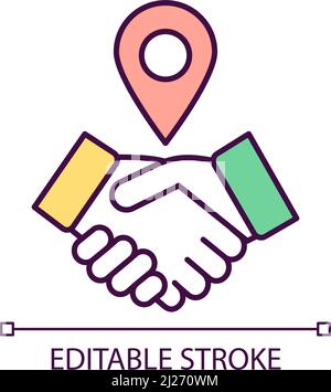 Come to agreement RGB color icon Stock Vector