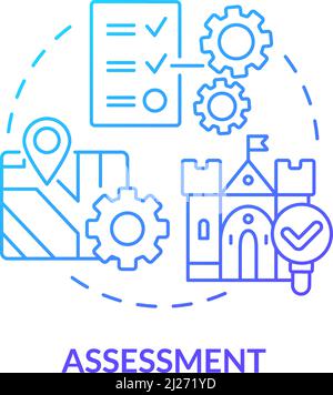 Assessment blue gradient concept icon Stock Vector