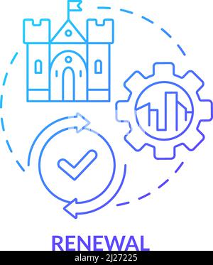 Renewal blue gradient concept icon Stock Vector