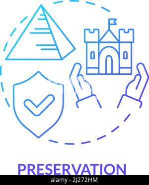 Preservation blue gradient concept icon Stock Vector