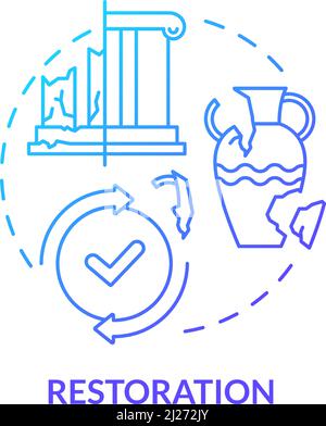 Restoration blue gradient concept icon Stock Vector