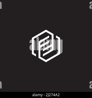 Letter FF and Hexagon logo or icon design Stock Vector