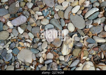 Stones in different sizes, patterns and colors Stock Photo