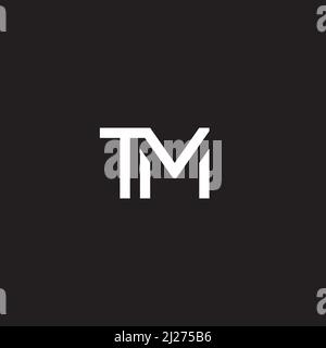 Initial letter T and M, TM monogram logo design with laurel wreath ...