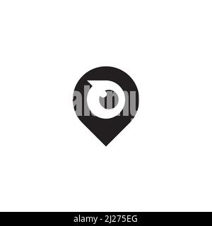 Location Mark and Bird Eye logo or icon design Stock Vector