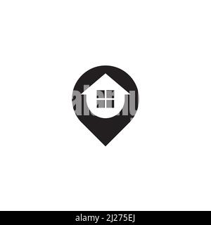 Location Mark and House logo or icon design Stock Vector