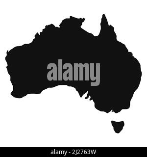 Silhouette of the island of australia, the contours of the state of australia Stock Vector