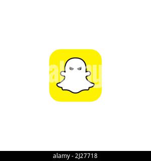 Snapchat logo or icon design. Magelang, Indonesia - April 14 2022 Stock Vector