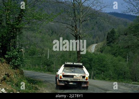 Henri Toivonen (FIN) Sergio Cresto (USA) Lancia Delta S4 GrB Martini Racing Stock Photo