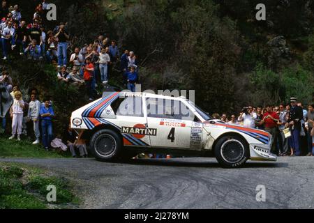 Henri Toivonen (FIN) Sergio Cresto (USA) Lancia Delta S4 GrB Martini Racing Stock Photo