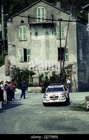 Henri Toivonen (FIN) Sergio Cresto (USA) Lancia Delta S4 GrB Martini Racing Stock Photo