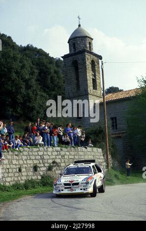 Henri Toivonen (FIN) Sergio Cresto (USA) Lancia Delta S4 GrB Martini Racing Stock Photo